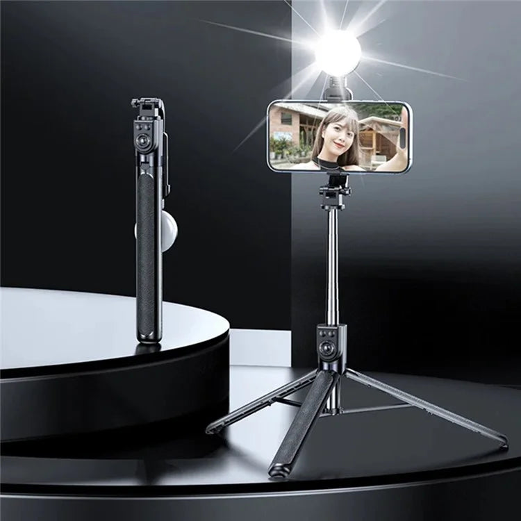 Z16 Pro 175cm Tripod Stand Remote Control Folding Bluetooth Selfie Stick with Fill Light