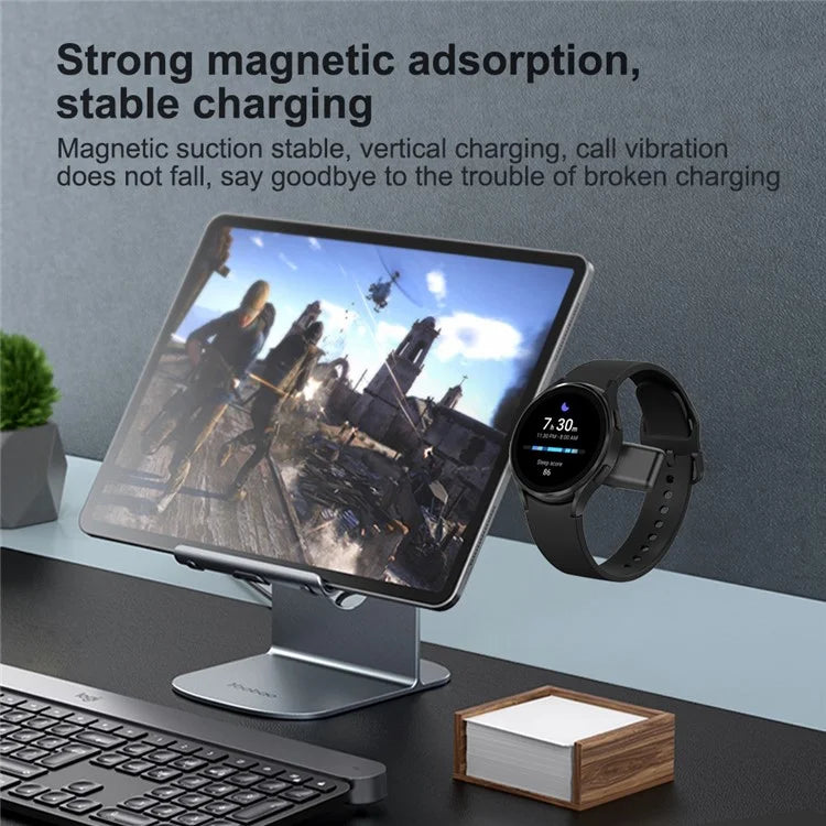 X512 For Apple Samsung Universal Watch Charger Mini Magnetic Wireless Charging Pad with Type-C+USB Plug