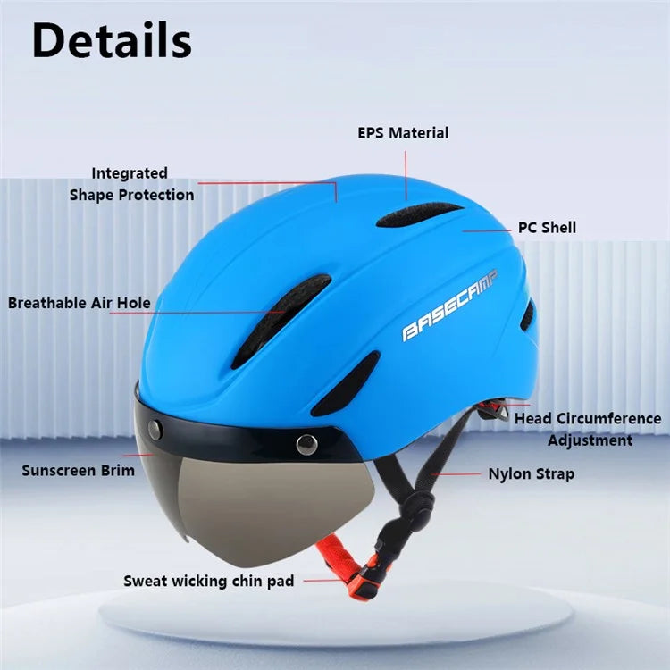 BACECAMP BC001 Cycling Safety Helmet with Integrated Goggles Motorcycle Helmet