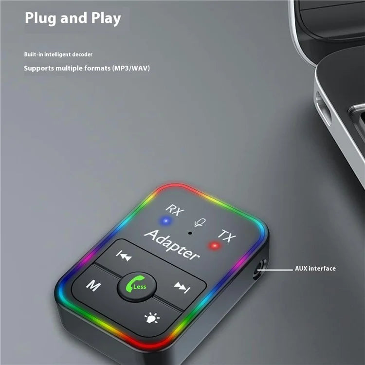 Q9 2-in-1 Bluetooth 5.3 Wireless Transmitter / Receiver MP3 Player Adapter Support TF Card Playback