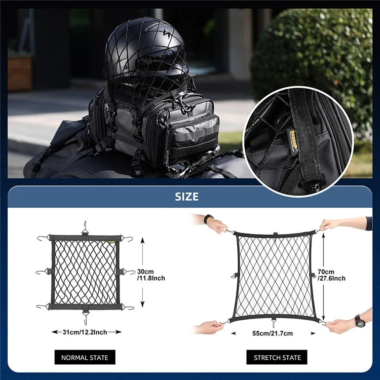 RHINOWALK Motorcycle Helmet Fixing Net Anti-lost Motorbike Tail Helmet Holder Net