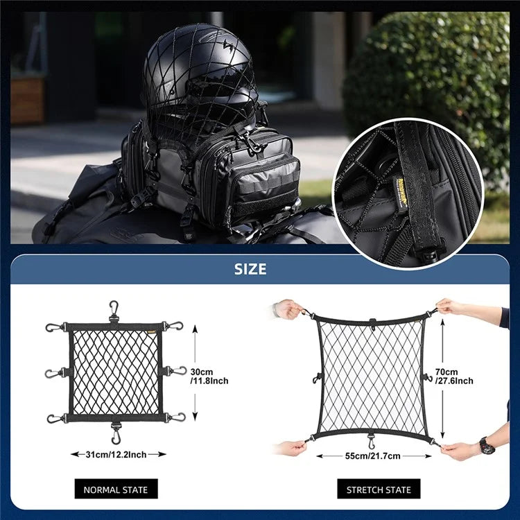 RHINOWALK Motorcycle Helmet Fixing Net Anti-lost Motorbike Tail Helmet Holder Net