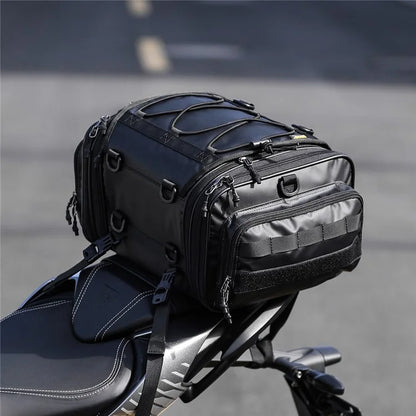 RHINOWALK MT4026 19L Expandable Motorcycle Rear Rack Storage Bag Motorbike Tail Pannier Pack