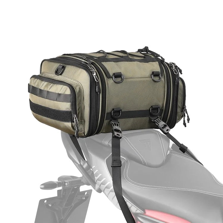 RHINOWALK MT4026 19L Expandable Motorcycle Rear Rack Storage Bag Motorbike Tail Pannier Pack