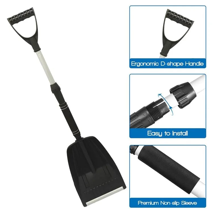 Extendable Detachable Car Snow Shovel Plastic + Aluminum Blade Winter Snow Ice Removal Tool