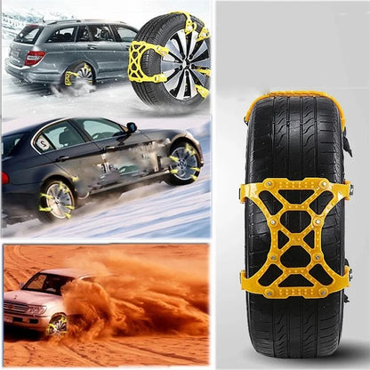 6Pcs Emergency Tire Snow Chain TPU Anti-Skid Strap Car Off-Road Safety Wheel Chain