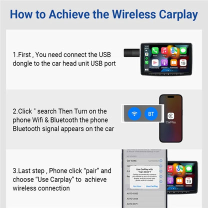 Mini Car Wireless Carplay Adapter Wired to Wireless Carplay Dongle for iPhone