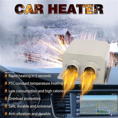 24V 800W Dual Hole Car Heater Window Defrosting Defogging Vehicle Interior PTC Heater