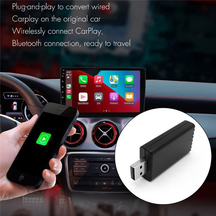 P5981 Wired to Wireless Carplay Box Mini Adapter Plug and Play USB Dongle for iPhone