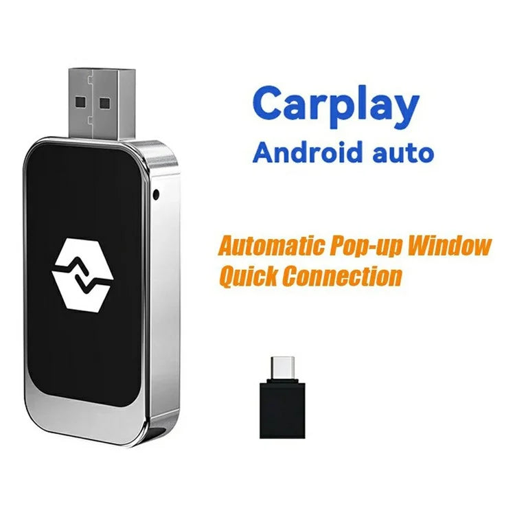 Q1BZ 2-in-1 Carplay Android Auto Dongle Box Wired to Wireless Plug and Play USB Adapter