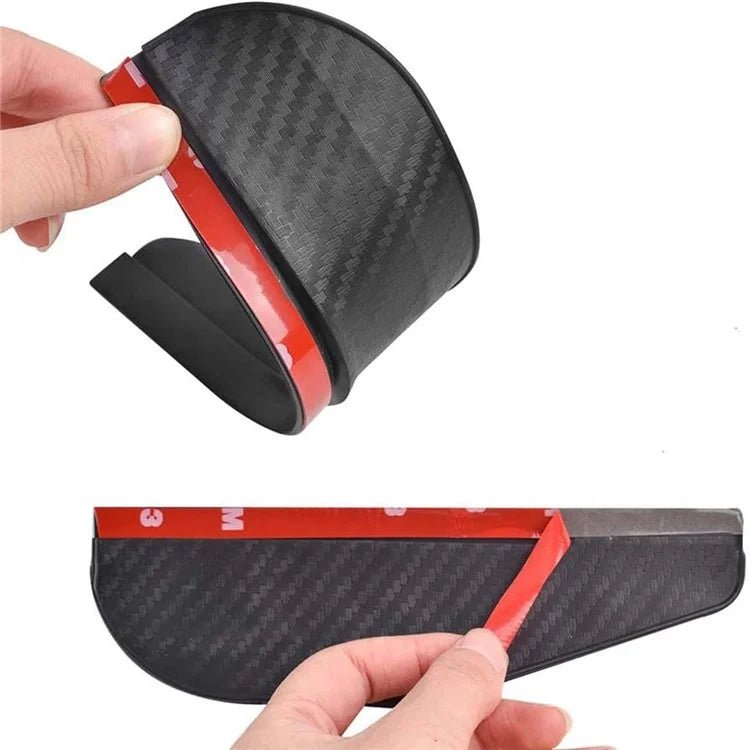 2Pcs Car Rearview Mirror Rain Baffle Carbon Fiber Texture Vehicle Side Mirror PVC Rain Blocker