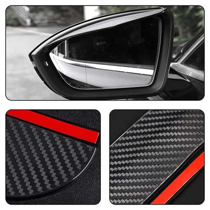 2Pcs Car Rearview Mirror Rain Baffle Carbon Fiber Texture Vehicle Side Mirror PVC Rain Blocker