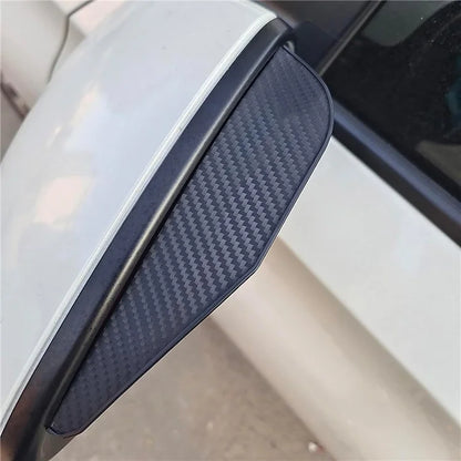 2Pcs Car Rearview Mirror Rain Baffle Carbon Fiber Texture Vehicle Side Mirror PVC Rain Blocker