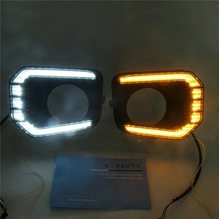 For Toyota Tacoma 2016-2023 1 Pair Car DRL Light White+Yellow LED Daytime Running Turn Signal Lamp