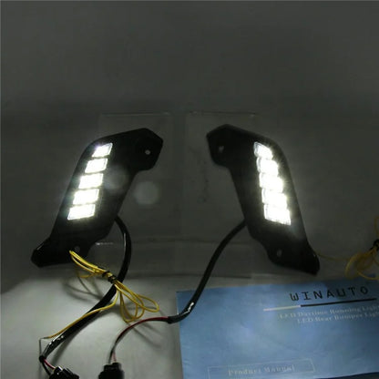 For Toyota Tacoma 2011-2015 1 Pair Car DRL Light Waterproof White+Yellow LED Turn Signal Lamp