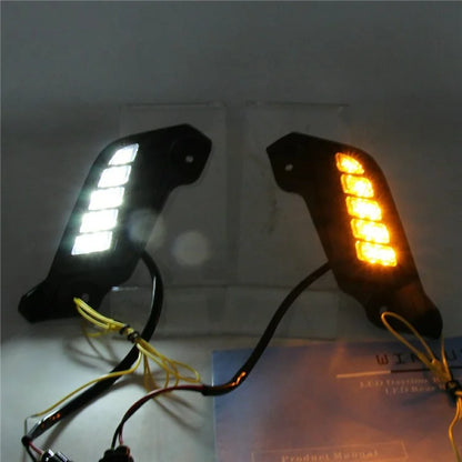 For Toyota Tacoma 2011-2015 1 Pair Car DRL Light Waterproof White+Yellow LED Turn Signal Lamp