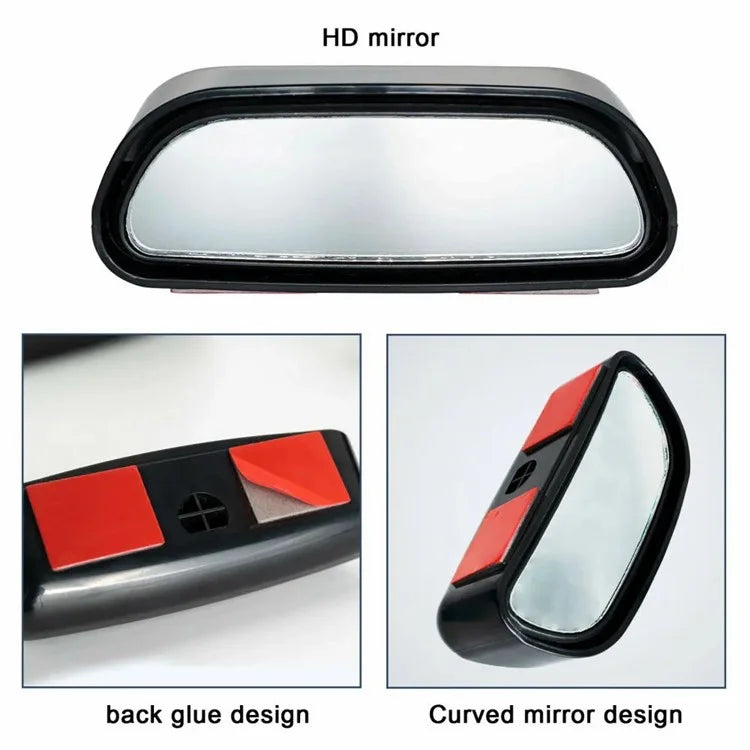 1Pc Car Blind Spot Auxiliary Rearview Mirror Angle Adjustable Curved Mirror