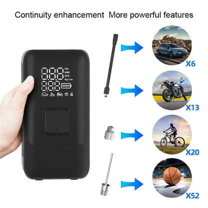 SH03 Portable Smart Air Pump Dual-Cylinder Tire Inflator with Power Bank Function