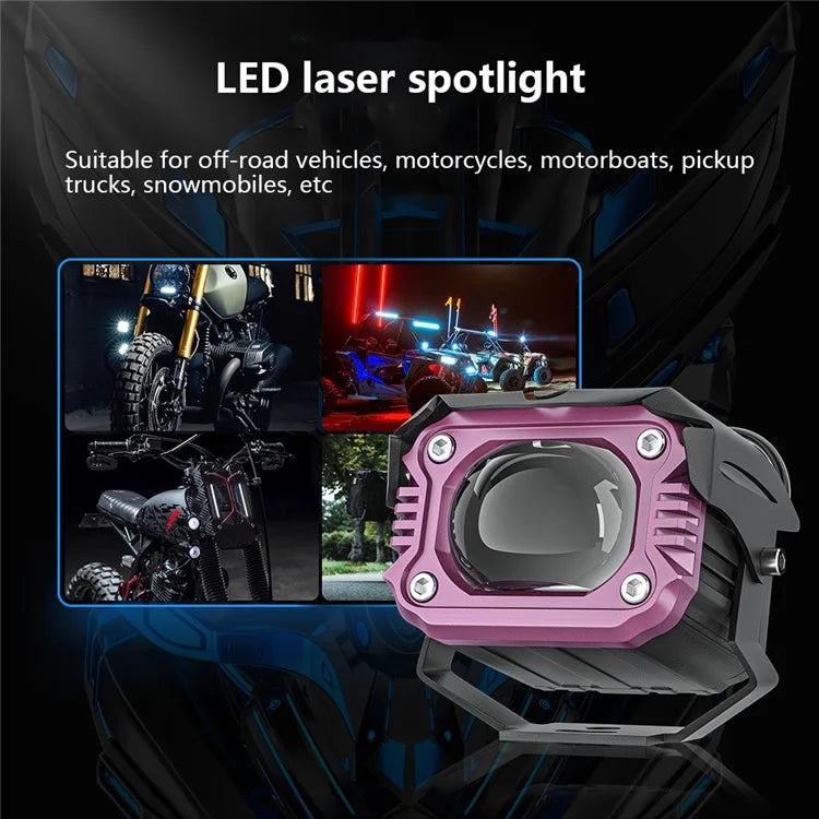 20W Motorcycle LED Flashing Headlight Fog Lamp White+Yellow Light Motorbike Modified Spotlight