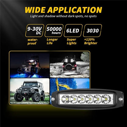 18W 16-LED Car Truck Off Road Embedded Bar Spotlight Waterproof Vehicle Driving Headlight