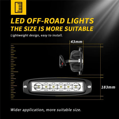 18W 16-LED Car Truck Off Road Embedded Bar Spotlight Waterproof Vehicle Driving Headlight