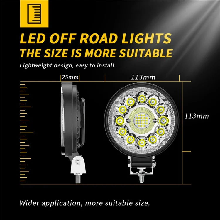 4-inch 33LED Car SUV Off-Road Round Spotlight Floodlight Working Lamp Vehicle Driving Headlight