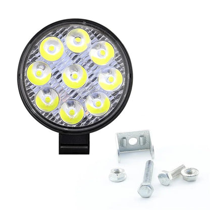 9LED 27W Car SUV Off-Road Super Bright Round Spotlight Waterproof Vehicle Headlight