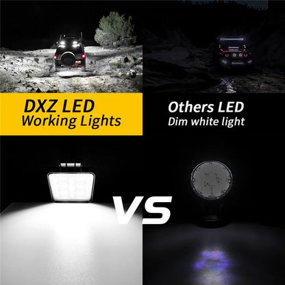 144W 48LED Car SUV Off-Road 4-inch Square Floodlight Waterproof Vehicle Bright Flood Lamp