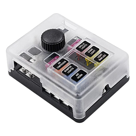 WUPP CS-3394A1 6 Way Blade Fuse Block with Negative Bus LED Indicator for Car Boat Van SUV