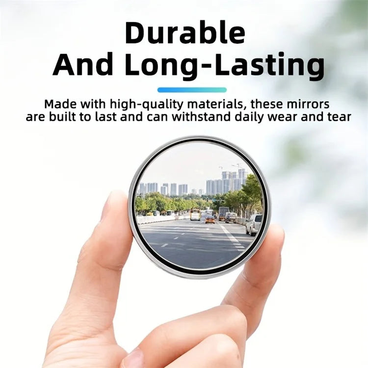 2Pcs Suction Cup 360 Degree Blind Spot Car Reversing Aid Rearview Mirror Small Round Mirror - Silver