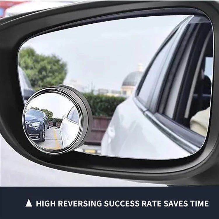 2Pcs Suction Cup 360 Degree Blind Spot Car Reversing Aid Rearview Mirror Small Round Mirror - Silver