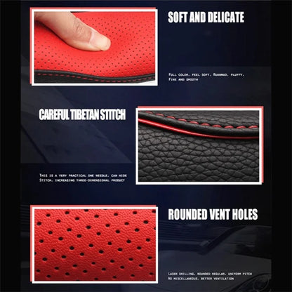 38cm D-shape Car Steering Wheel Cover Imitation Leather Anti-skid Steering Wheel Sleeve Line