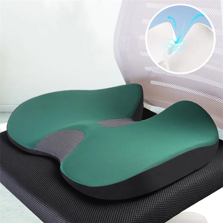 Car Seat Cushion Mesh Cloth+Memory Foam Breathable Fatigue Relief Seat Cushionish Green