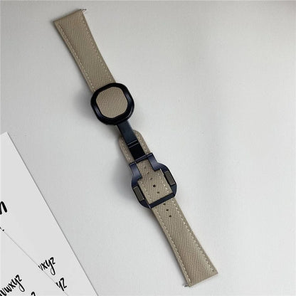 For Huawei Watch 4 Pro / 4 / GT 4 46mm Universal 22mm Magnetic Buckle Genuine Cow Leather Watch Strap