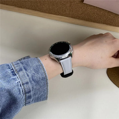 For Huawei Watch 4 Pro / 4 / GT 4 46mm Universal 22mm Magnetic Buckle Genuine Cow Leather Watch Strap