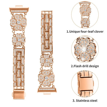 For Huawei Watch Fit 3 Band Smart Watch Metal Wrist Strap with Rhinestone