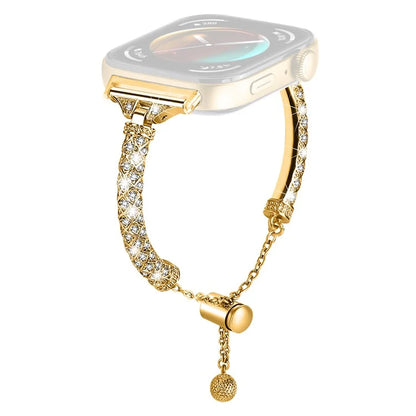 For Huawei Watch Fit 3 Metal Band Rhinestones Decorated Bracelet Strap