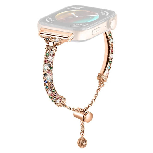 For Huawei Watch Fit 3 Metal Band Rhinestones Decorated Bracelet Strap / Colorful Decor