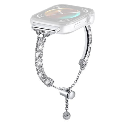 For Huawei Watch Fit 3 Metal Band Rhinestones Decorated Bracelet Strap