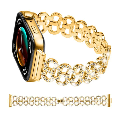 For Huawei Watch Fit 3 Metal Watch Band Gourd Shape Rhinestone Replacement Strap