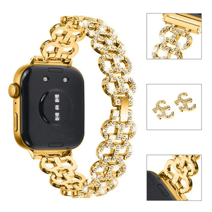 For Huawei Watch Fit 3 Metal Watch Band Gourd Shape Rhinestone Replacement Strap