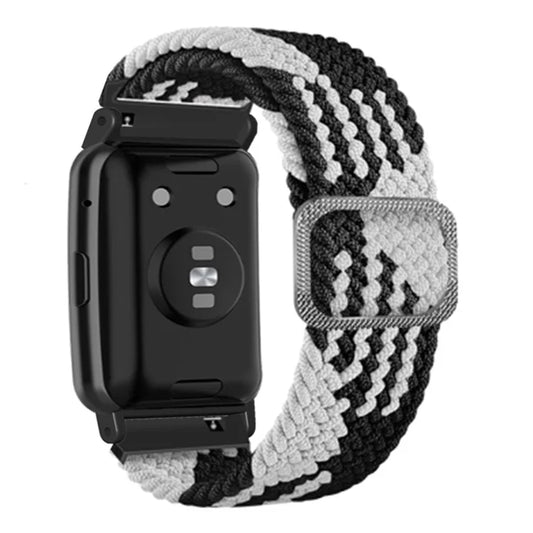 For Huawei Watch Fit / Watch Fit Special Edition Watch Band Nylon Braided Elastic Wrist Strap+White