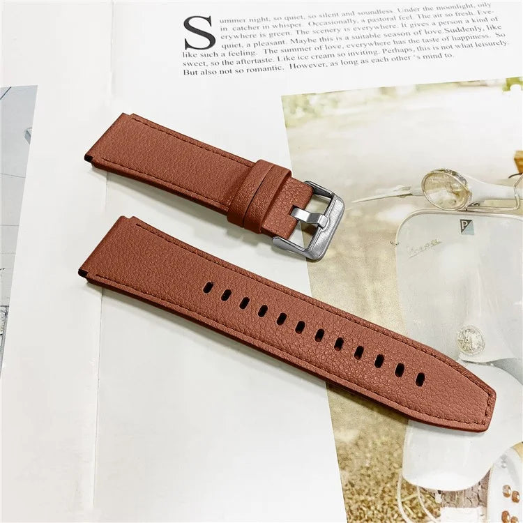 For Huawei Watch 4 Pro / Watch GT 3 / 2 46mm Quick Release Watch Band 22mm Top-Layer Cowhide Leather Wrist Strap