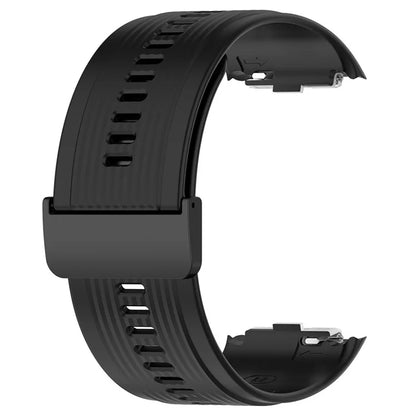 For Huawei Watch D Adjustable Silicone+Metal Watch Strap Flexible Wrist Band with Buckle