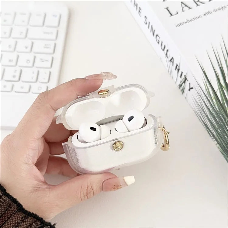 For Apple AirPods Pro Charging Case Cover Bluetooth Headset Case with Ring Buckle