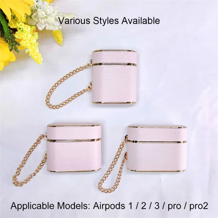 For Apple AirPods 3 Column Shape Bluetooth Earphone Cover Leather Texture TPU + PC Anti-Drop Case