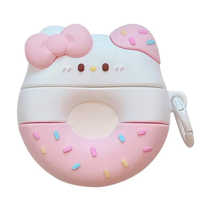 For AirPods 3 Lovely Bowknot Donut Earphone Case PVC Protective Cover