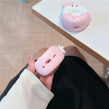 For AirPods Pro 2 / Pro Lovely Bowknot Donut Earphone Case PVC Protective Cover