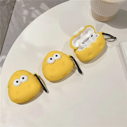 For AirPods Pro / Airpods Pro 2 Cartoon Cheese Silicone Cover Bluetooth Earphones Protective Case