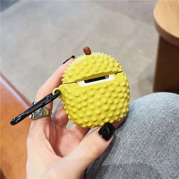 For Apple AirPods with Wireless Charging Case (2019)  /  AirPods with Charging Case (2019) (2016) Hedgehog Durian Silicone Cover